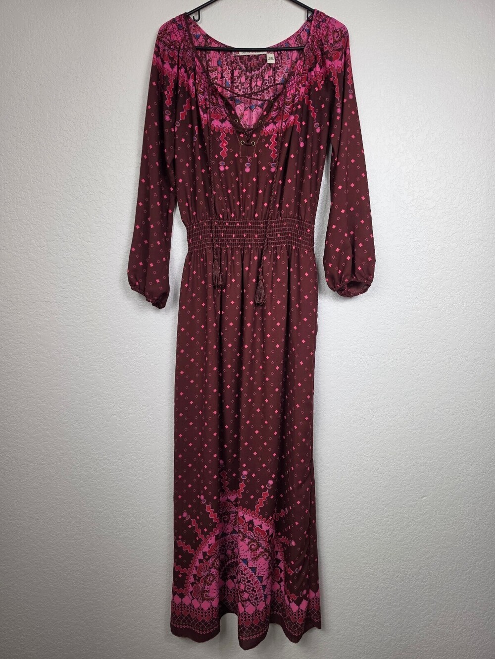 Chelsea & Violet Brown Pink Maxi Dress XS